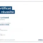Certificat de réussite-Comprendre le Web