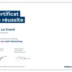Certificat de réussite-Prenez en main Bootstrap